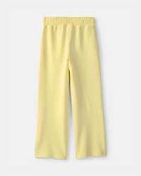 Girls French Terry Wide-Leg Pants - Yellow