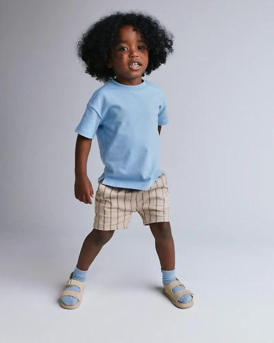 Toddler Boy Playground Shorts Stripes - Khaki/Olive