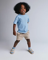 Toddler Boy Playground Shorts Stripes - Khaki/Olive