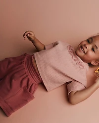 Toddler Girl Swing Short with Pockets - Burgundy