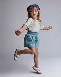 Toddler Rolled Cuff Tee - Cream