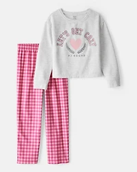 Girls Heart Fleece Loose Fit 2-Piece Pyjamas