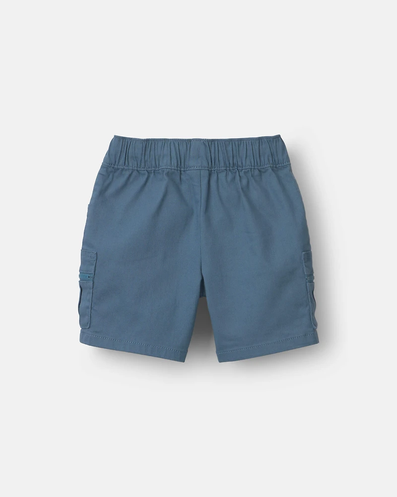 Toddler Boy Cargo Short with Zipper Pocket - Slate