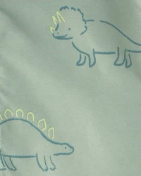 Baby Boy Dinosaur Print Rain Jacket- Green