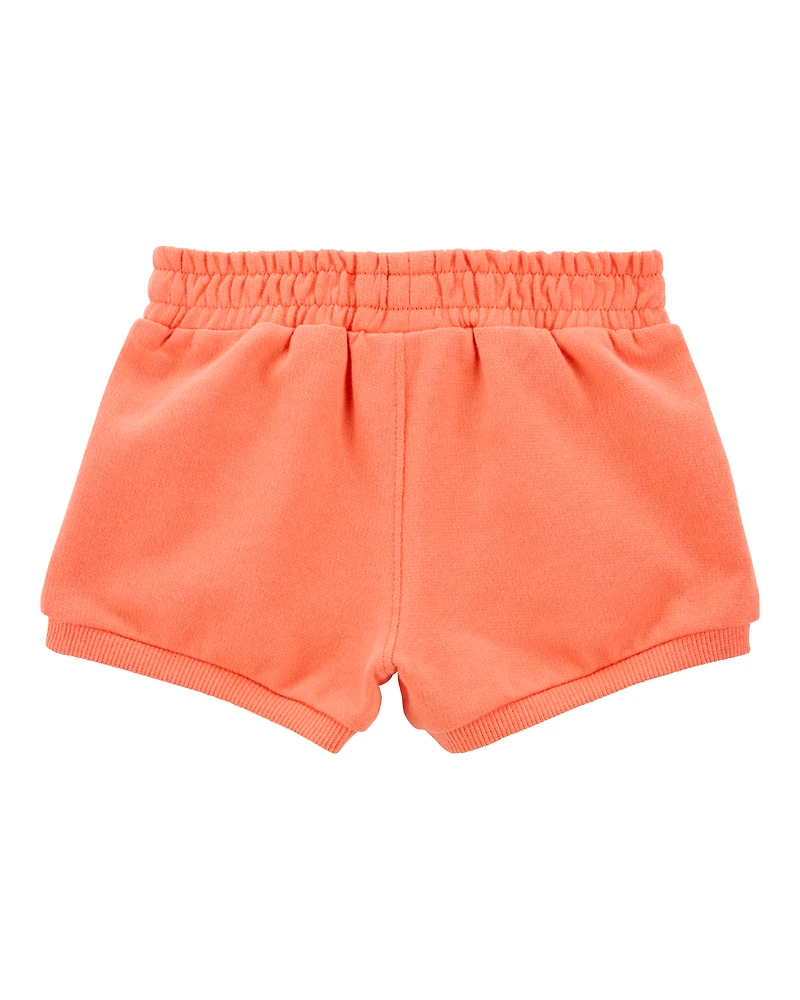 Baby Pull-On French Terry Shorts - Orange