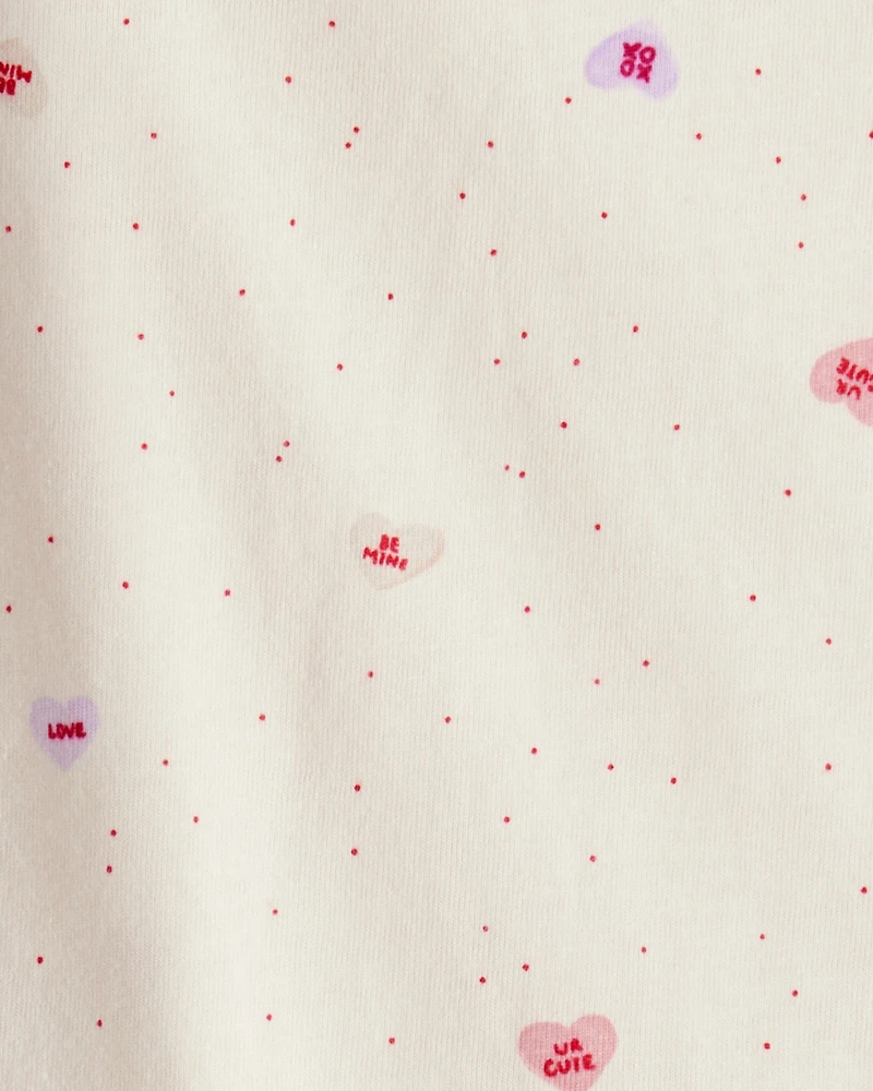 Baby Girl Valentine's Day 3-Piece Heart Long-Sleeve Top & Skirt Set - Pink