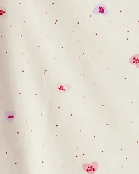 Baby Girl Valentine's Day 3-Piece Heart Long-Sleeve Top & Skirt Set - Pink