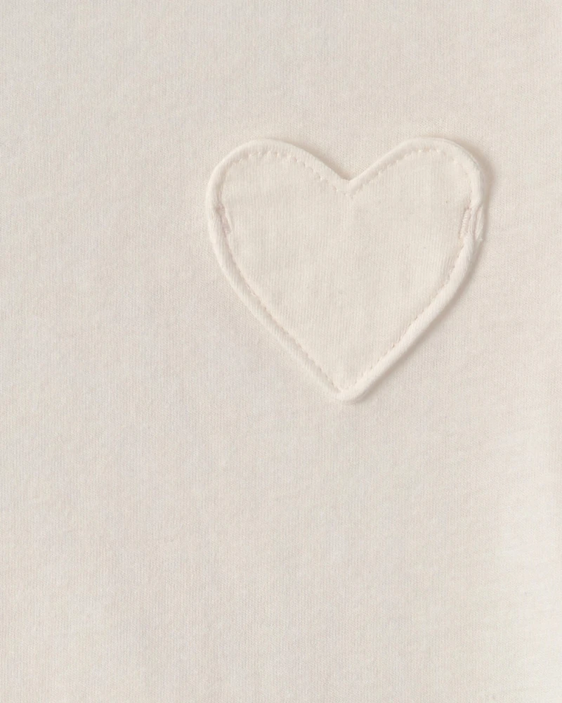 Toddler Girl Heart Long-Sleeve Top - Cream