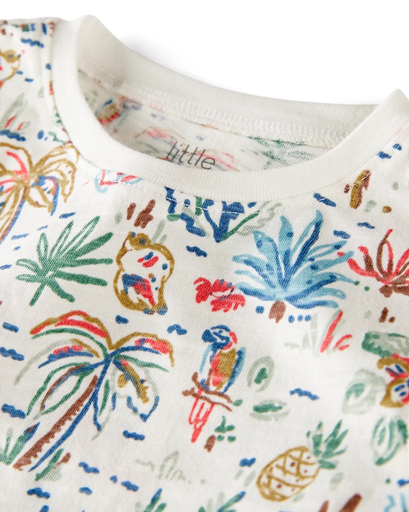 Toddler 2-Pack Organic Cotton Tropical Knit Tanks