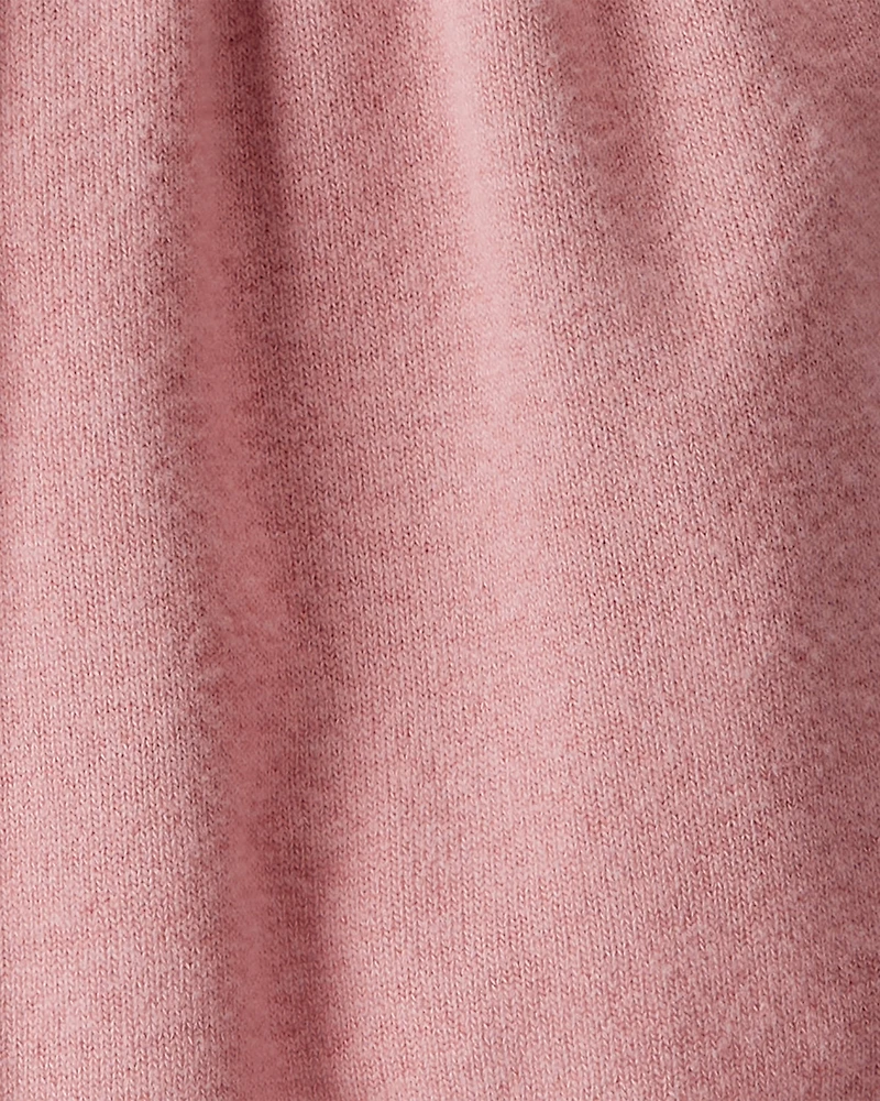 Baby Girl Bow Collor Long-Sleeve Dress Set - White/Pink