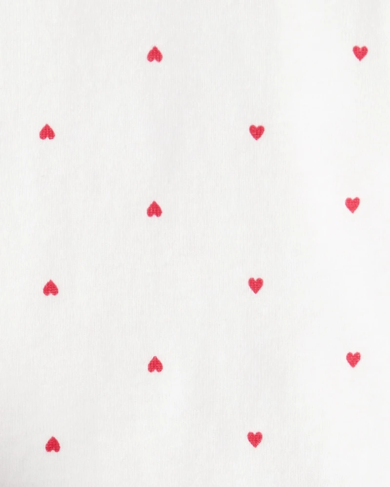 Baby Girl 3-Piece Heart Quilted Vest Outfit Set - Red