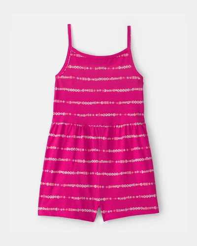 Girls Friendship Bracelet Romper - Fuchsia