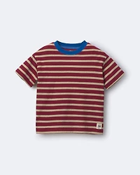 Toddler Boy Relaxed Tee Stripes - Burgundy