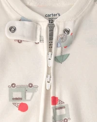 Baby 2-Pack Ice Cream Truck 100% Cotton Snug Fit 1-Piece Pyjama - Blue/Ivory