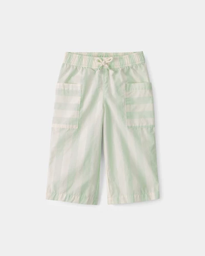 Baby Girl Striped Pants - Green/Ivory