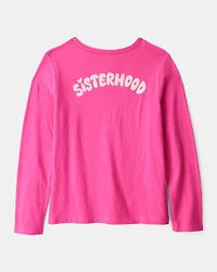 Girls Sisterhood Long-Sleeve Graphic Tee - Pink