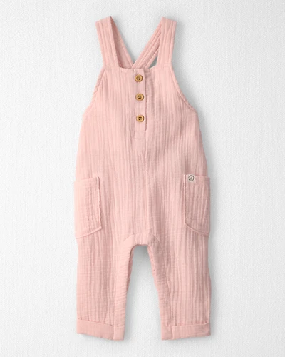 Baby Girl Organic Cotton Gauze Overalls