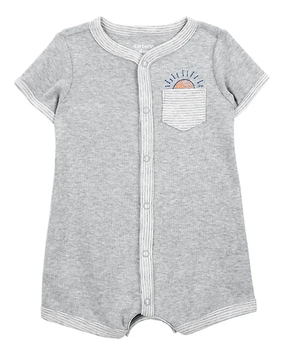 Baby Boy Short-Sleeve Romper - Grey