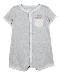 Baby Boy Short-Sleeve Romper - Grey