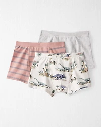 Boys 3-Pack Organic Cotton Boxer Briefs Underwear