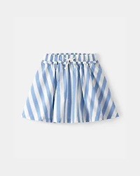 Girls Striped Skort - Blue/White
