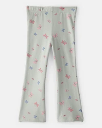 Toddler Girl Butterfly Flare Pull-On Stretch Leggings - Green