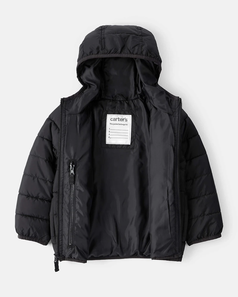 Toddler Hooded Puffer Jacket - Black