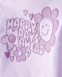 Baby Girl 2-Piece Flower Graphic Long-Sleeve Hoodie & Pant Set - Purple