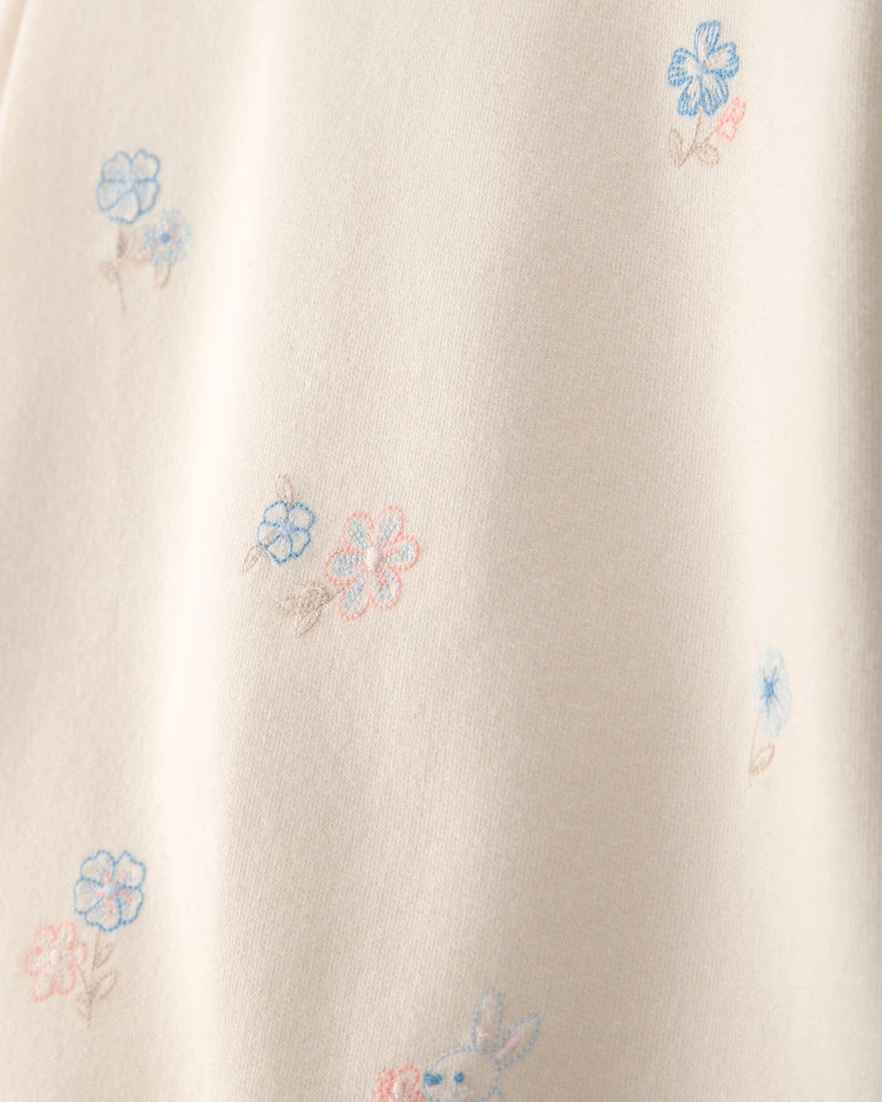 Toddler Girl 2-Piece Floral French Terry Top & Skort Set - Cream