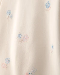 Toddler Girl 2-Piece Floral French Terry Top & Skort Set - Cream