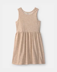 Girls Shell Sleeveless Knit Dress - Tan