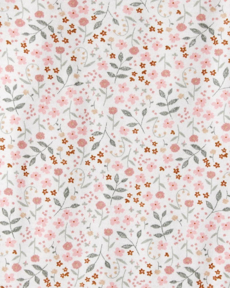 Baby Girl 5-Pack Train Floral Multipack Bodysuits - Green/Pink