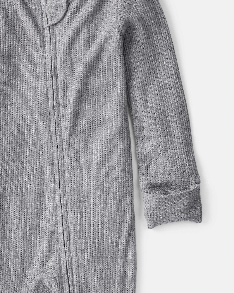 Baby Boy Solid PurelySoft Long-Sleeve 2-Way Zip Sleeper - Grey