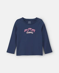 Toddler Girl "Friendsies" Bows Long-Sleeve Graphic Tee - Blue
