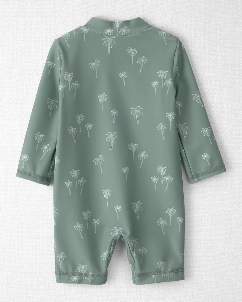 Baby Boy Recycled Long-Sleeve Romper Palm Tree Print