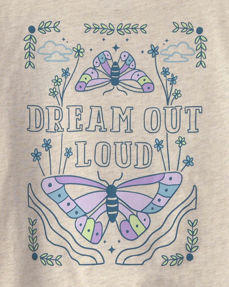 Girls Butterfly Long-Sleeve Top - Ivory