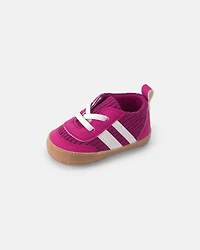 Baby Girl Striped Sneakers - Burgundy