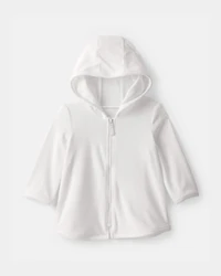 Baby Girl Terry Cover Up - White