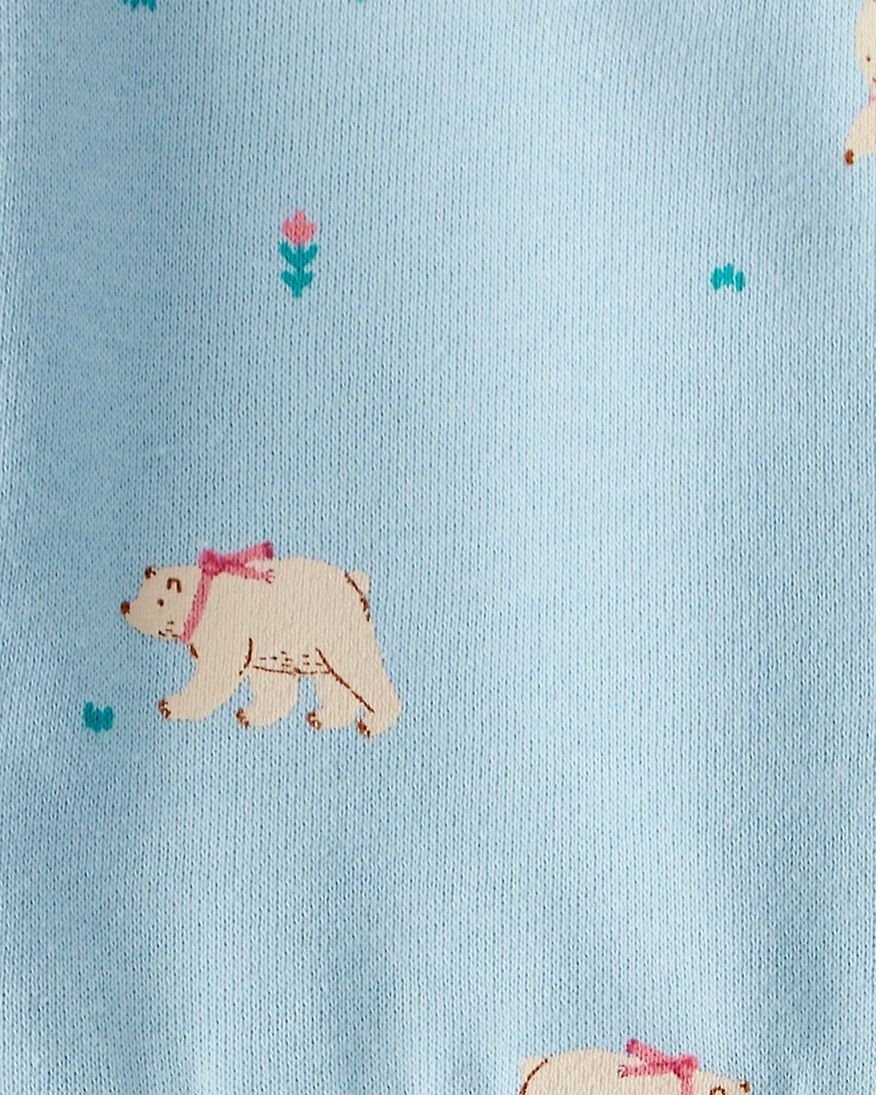 Baby Girl DayDream Fleece Polar Bear Knit Dress - Blue