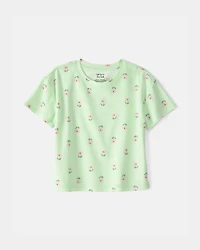 Toddler Girl Floral Top - Green