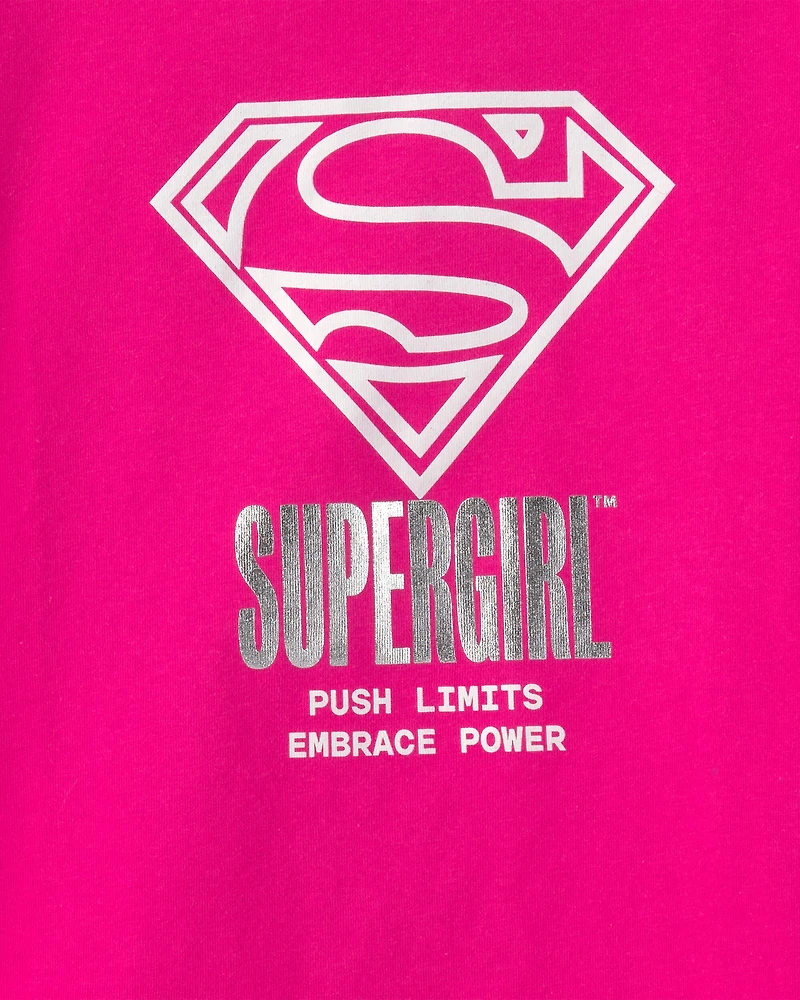 Girls Supergirl Graphic Tee - Pink