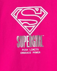 Girls Supergirl Graphic Tee - Pink