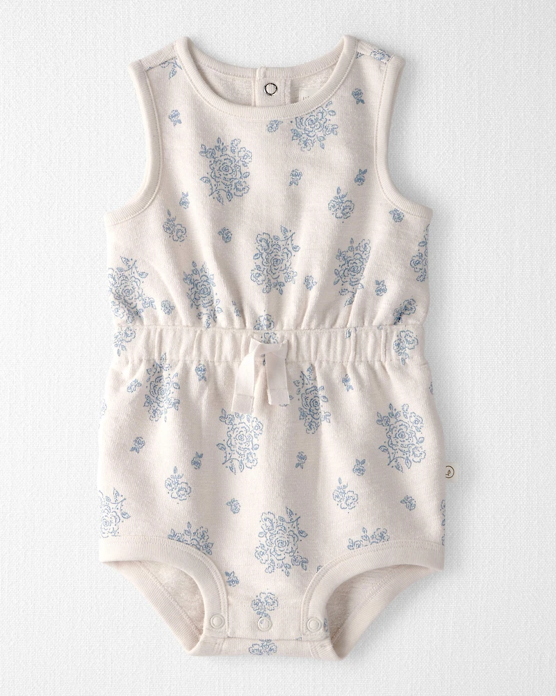 Baby Girl Organic Cotton Romper Blue Floral