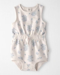 Baby Girl Organic Cotton Romper Blue Floral