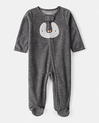 Baby Penguin Loose Fit Sleeper - Grey