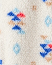 Baby Boy Aztec Sherpa Long-Sleeve Jumpsuit - Cream