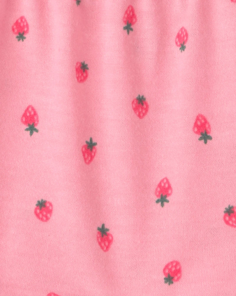 Toddler Girl 2-Piece Strawberry Polka Dots Sleeveless Pyjama Set - Pink