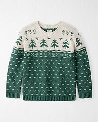 Kid Organic Cotton Evergreen Fair Isle Sweater