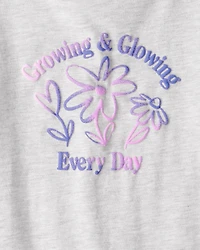 Girls Growing & Glowing Long-Sleeve Graphic Tee - Grey
