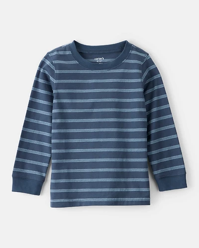 Toddler Boy Striped Long-Sleeve Tee - Navy